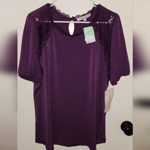 Purple lace blouse 2x